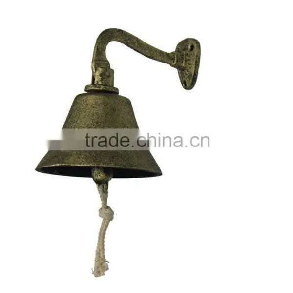 Rustic Gold Cast Iron Hanging Ship's Bell / Beautiful Ship Bell NBB 0015 photo-4