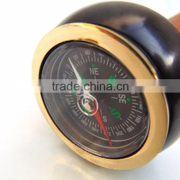 Brass & Wooden Ware Designer Black Color Compass Handle Walking Stick Wk1113 photo-4