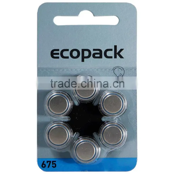 Ecopack 675 Hearing Aid Batteries, PR44