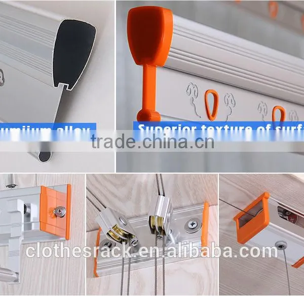 2016 New Arriving Hand Lifting Aluminum and Stainless Steel Mounted Clothes Drying Rack photo-4