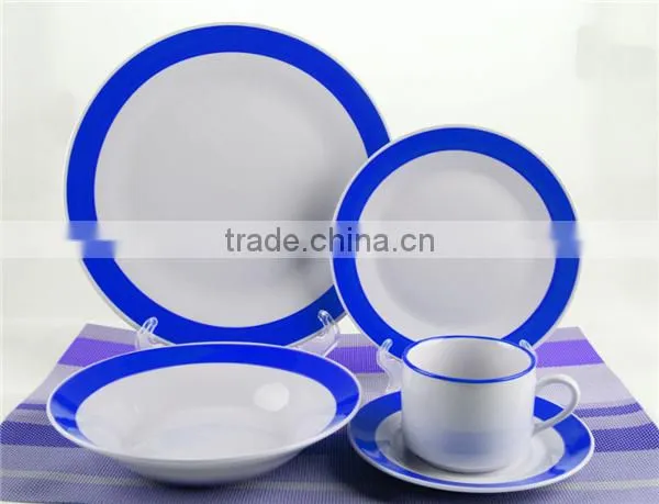 High Grade Dinner Set Porcelain Crockery Items With Color Band photo-4