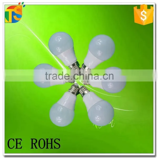 High effect led light bulb A60 7w e27 2700k aluminum plastic