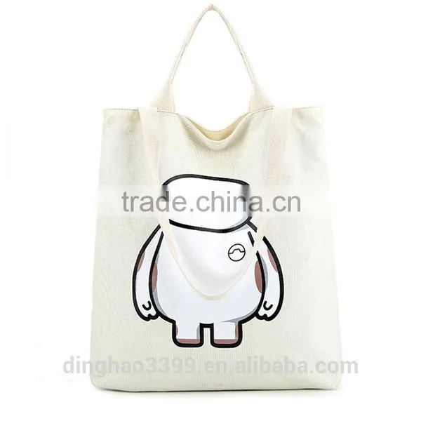 Fashion Women Casual Bag Lady Shoulder Bag Handbag Female Big Baymax Canvas Bag Shopping Bag