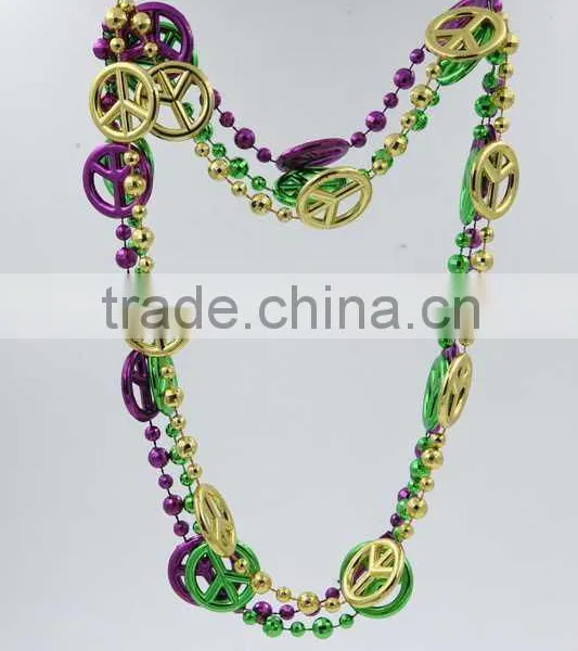 Carnival Party Bead Chain Necklace Metal Black Plated Ball Chain