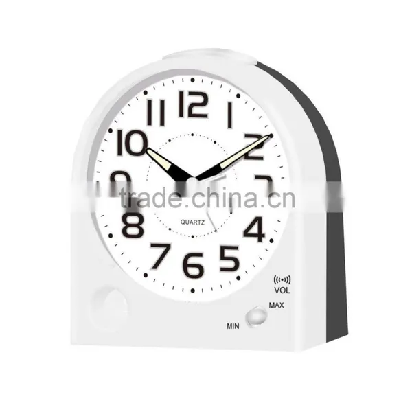 Simple White Plastic Table Alarm Clock