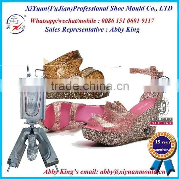 Hight Quality Flash Colorful PVC Slipper Mould High Heel Maker, Shinning Flourescent PVC Women Slippers/PVC Shoe Mould