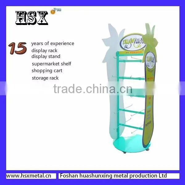 Floor Standing Tube Display Shelf Metal Clothes Drying Display Rack HSX-111 photo-2