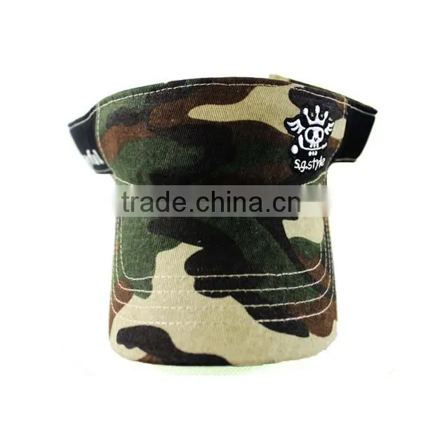 Custom Cotton Embroidery Camo Sun Visor Caps Sun Visor Camo Hat photo-5