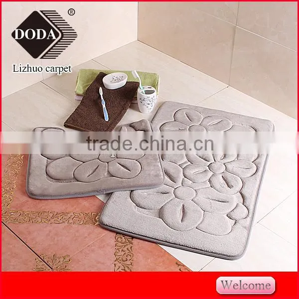 Microfiber Flannel Embossed Non Slip Pvc Backing Contour Bath Rug photo-6