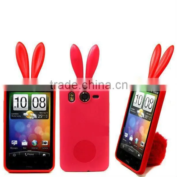 Colorful Lovely Rabbit Silicone Case for Htc