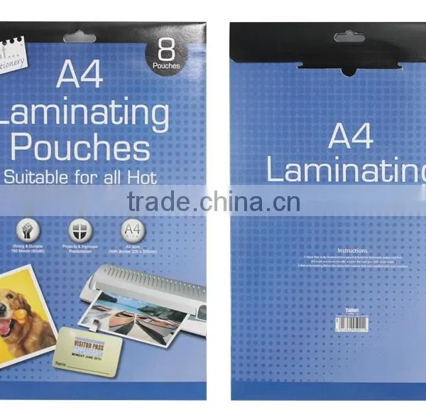 Hot sale A4 glossy thermal laminated pouches