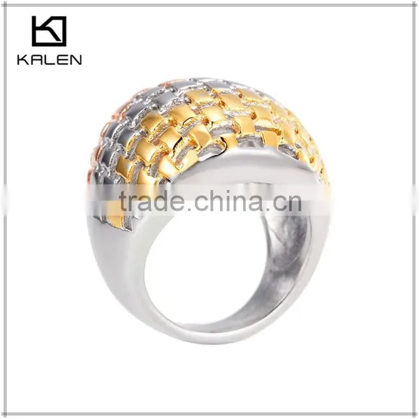Kalen Jewelry Fshion Gold Stainless Steel Rings From China photo-3