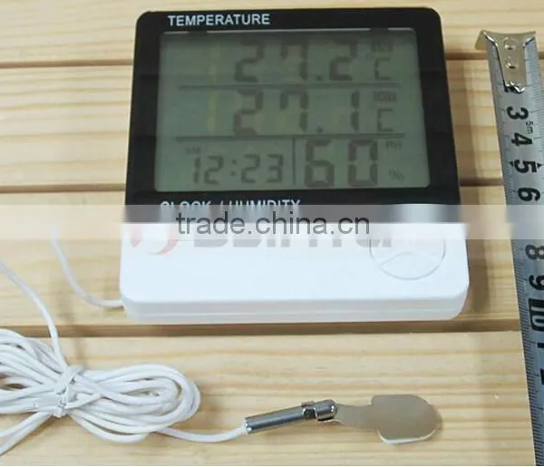 HTC-2, Outdoor and Indoor Used Humidity and Temperature Meter With Probe and Clock photo-3