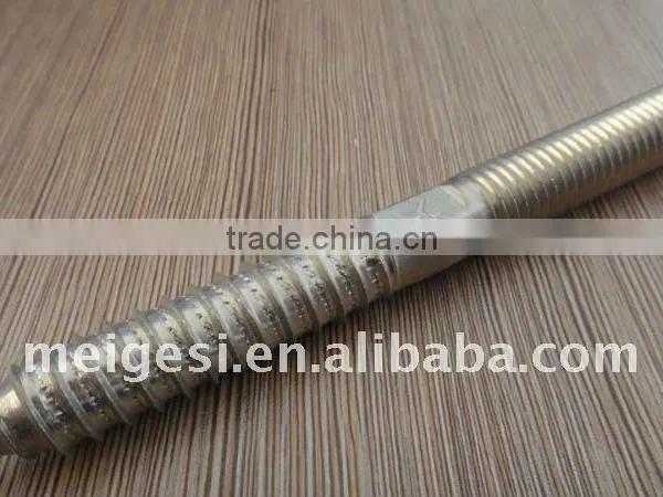 hanger bolt with wooden and machine thread hex index zinc plated