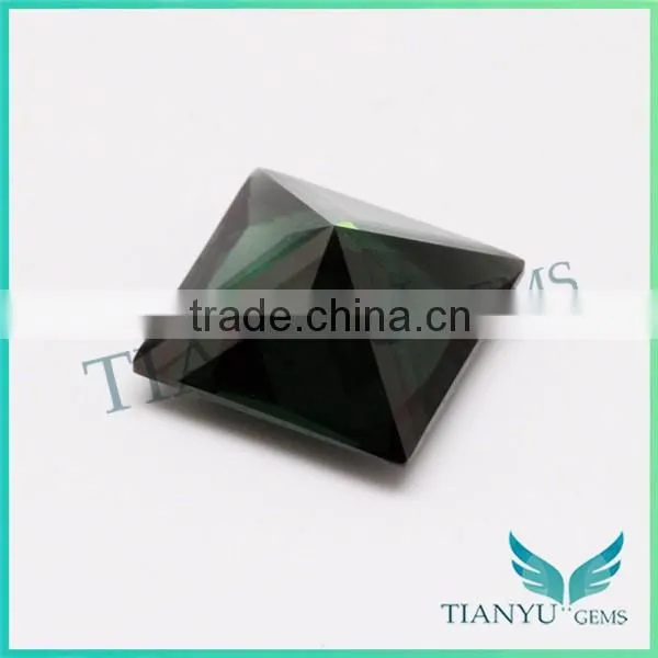 High Temperature Resistant 10x10mm 152# Dark Green Tourmaline Square Step Cut Synthetic Gemstone Spinel photo-4