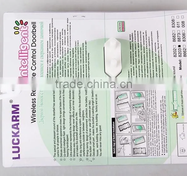 Wholesale Light Wireless Remote Control Doorbell With Music Song Doorbell photo-3