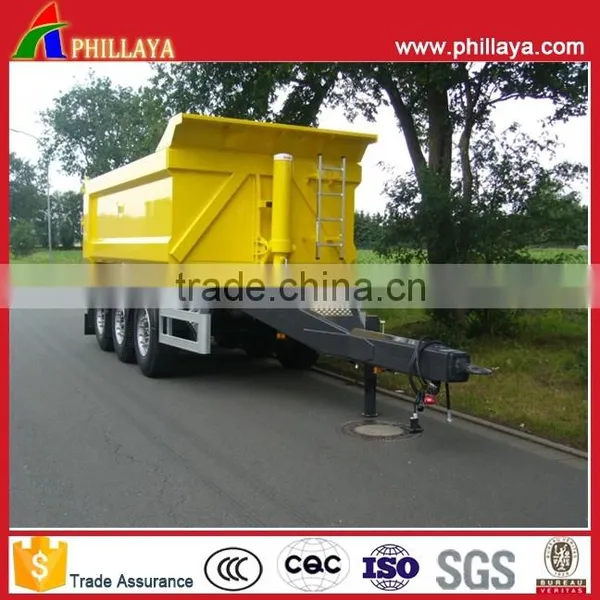 3Axle 50Tons Rear Dump Truck Dolly Trailer With Tipping Drawbar photo-5