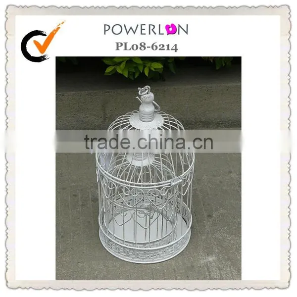 White Hexagon Wedding Birdcage Decorative Bird Cage Centrepiece Shabby Chic photo-3