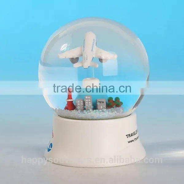 Handmade Resin And Glass Water Ball for Boys, Cool Plane Snowdome photo-3