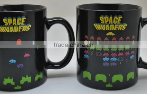 11oz/300ml Printed Plain Black Color Changing Mugs Sublimation Mugs