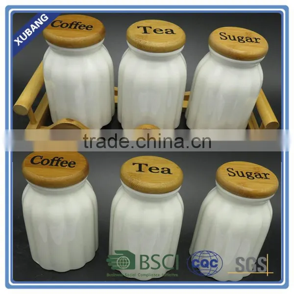 Ceramic Material and Storage Bottles & Jars Type Ceramic Canister Tea Coffee Sugar Set photo-3