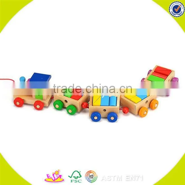 2017 Wholesale Baby Wooden Train Block Funny Kids Wooden Train Block Educational Children Wooden Train Block W05C071 photo-3