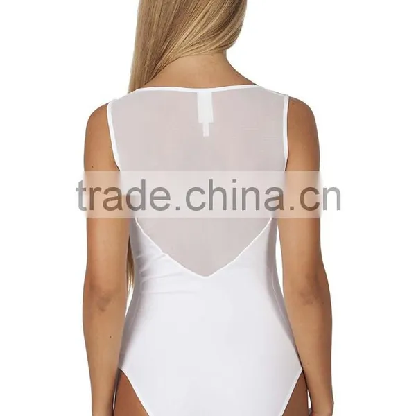 Fashion Women's Sleeveless Mesh Back Sweetheart Leotard Adult Sexy Transparent Bodysuit photo-5