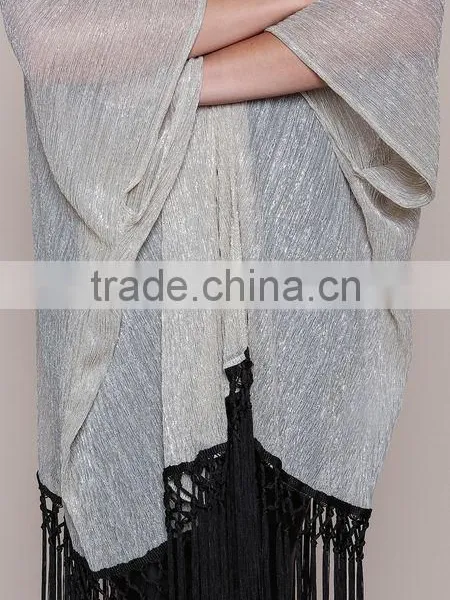 MGOO OEM Services Gold Dust Kimono Cardigan Fashion Tassels Tops Women Sexy Shawl Clothes Loose photo-3