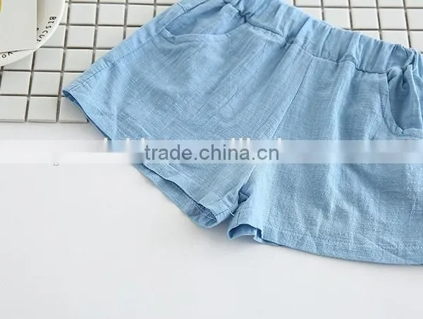 Summer Apparel Latest Arrivals Linen Fabric Shorts Daliy Wearing Baby Clothes photo-6