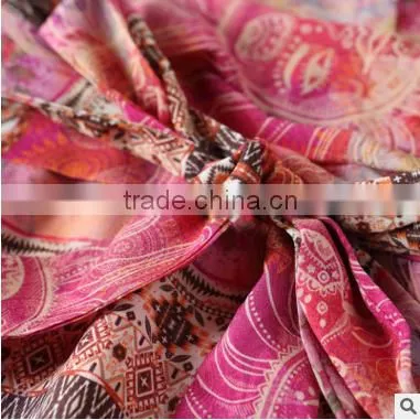 F20045A Europe Style Women Silk Dress Printed Pattern One Piece Dress photo-4