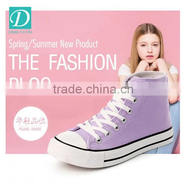 China High Ankle Durable Women Canvas Shoes photo-3