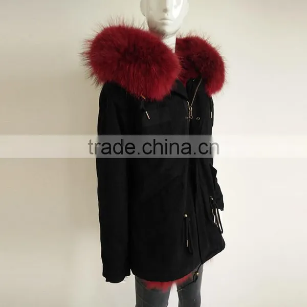 Myfur Luxury Stylish Real Fox Fur Lined Women Long Parka Coat Wholesale photo-4