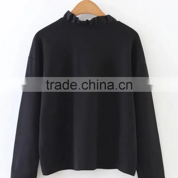 Runwaylover EY2324B Hot Sale 2017 Ladies Fashion Pure Color Blouse photo-4