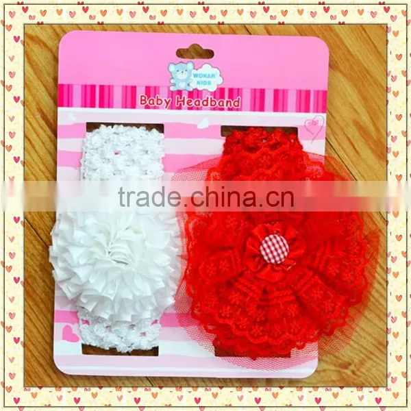 Multi-style Flower Plain Baby Girl's Headband Set for Baby Gift photo-4