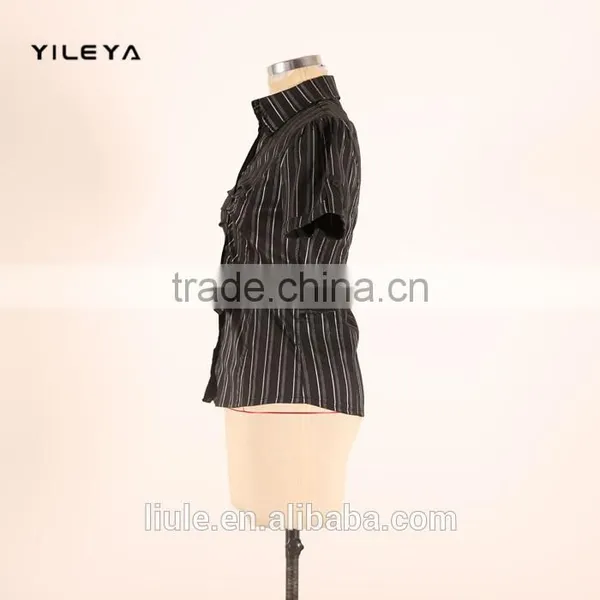 Mini Fashionable Office Style Women Formal Blouse Designs With Metal Decoration photo-2