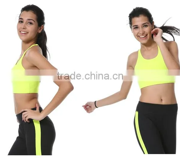 Beautiful Fluorescence Slim Fitness Yoga Clothes 88% Polyester + 15% Spandex Fitness Sportwear Yoga Suit in Guangzhou photo-5