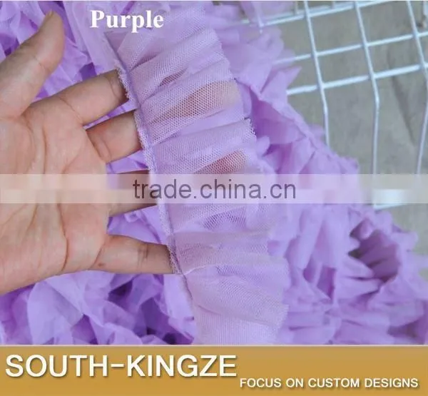Double Layer Mesh Ruffled Ribbon Trim for Skirt Decoration 5 cm Wide 10 Colors for Choice photo-3