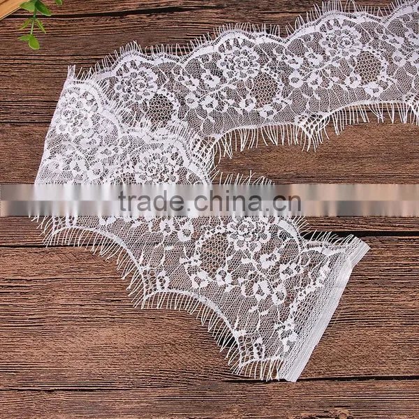 3 Yards Vintage Soft Floral Embroidery Black Eyelash Lace Trim photo-4
