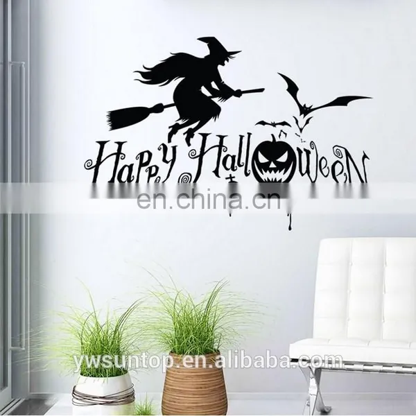 Happy Halloween Witch and Bats Window/Wall Sticker Halloween Decoration Home Decoration photo-2