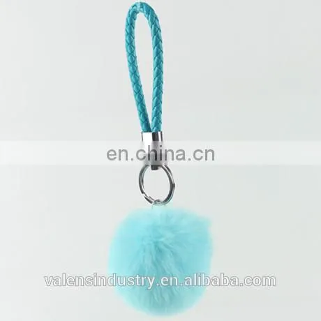 Customized Design OEM/ODM Wholesale Faux Fur Pom Poms Www Pom Com Keychain Girls' Bag Accessory Car Pendant photo-2