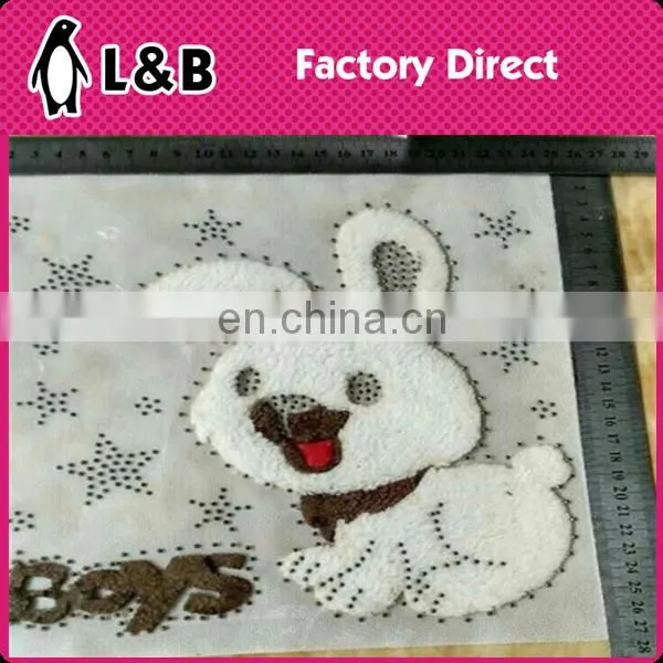 Cute Rhinestone Chenille Hot Fix Motif Embroidered Patches photo-5