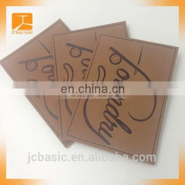 Fashion Design Custom pu Materials Jeans Leather Sewing Labels for Clothing photo-5
