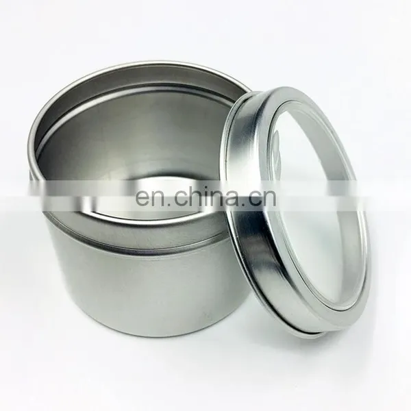 Quality Aluminum Alloy Round Travel Candle Tin Box With Clear Window photo-5