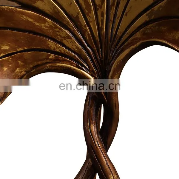 Creative Design Leaf Shape Resin Material Table Decoration Hotel Bedroom Desk Lamp With White Linen Lampshade photo-6