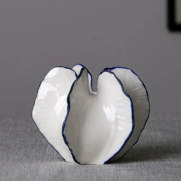Polygon Creative European Style Firm Large White Ceramic Flower Vase For Office Decor photo-3