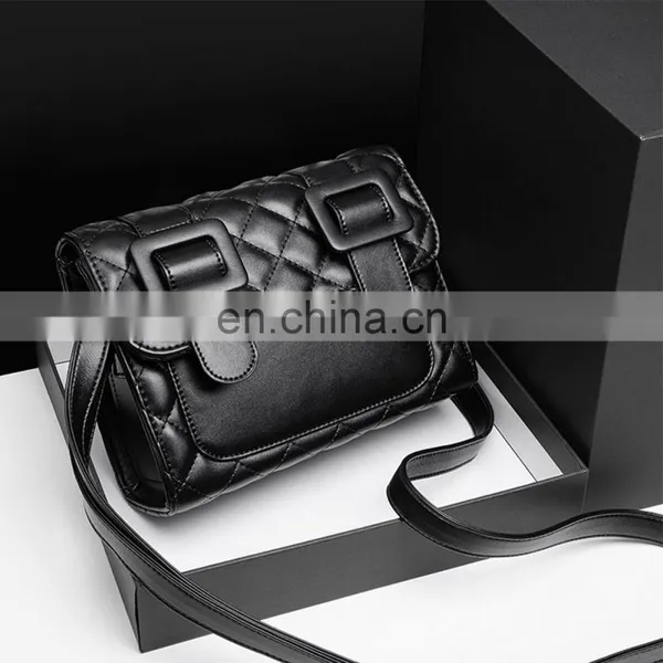 Fashion Korean Style Pu Leather Rhomb Oblique Crossbody Handbag Large Capacity Shoulder Bag Ladies photo-3