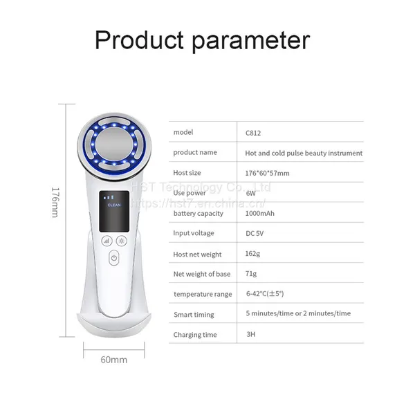 Hot Selling Beauty Instruments Facial Cleansing Hot and Cold Pulse Massager photo-3