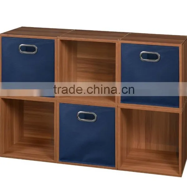 Non-woven Foldable Fabric Storage Bins Box Set of 3 With 2 Metal Handles photo-6