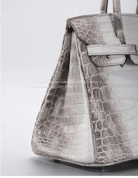 Gradient Himalayan Platinum Imported Nile Crocodile Leather Women's Handbag 25CM Support Customization photo-5