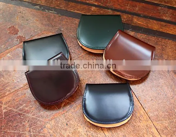 Small Size Cowhide Leather Coin Case Coin Holder Purse With Snap Closure photo-2
